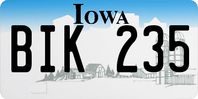 IA license plate BIK235