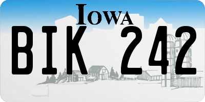 IA license plate BIK242
