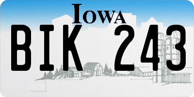IA license plate BIK243