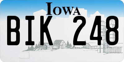 IA license plate BIK248