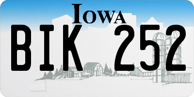 IA license plate BIK252