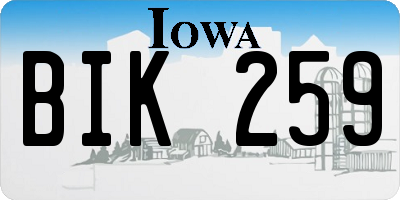 IA license plate BIK259