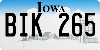 IA license plate BIK265
