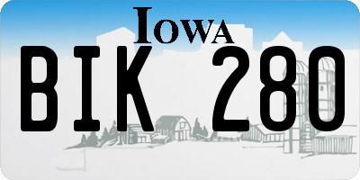 IA license plate BIK280