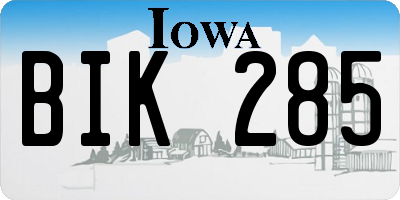 IA license plate BIK285