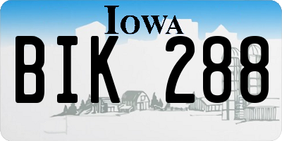 IA license plate BIK288