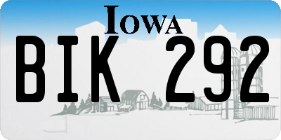 IA license plate BIK292