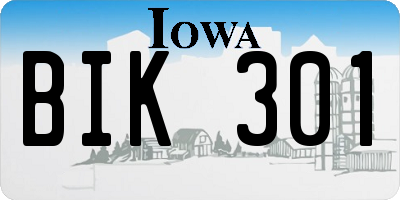 IA license plate BIK301