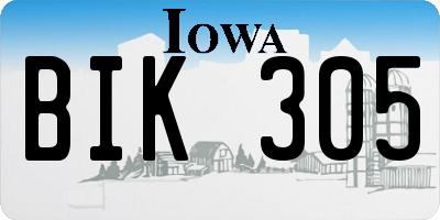 IA license plate BIK305