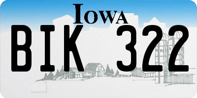IA license plate BIK322
