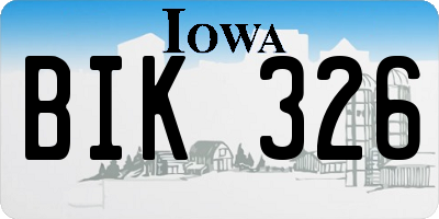 IA license plate BIK326