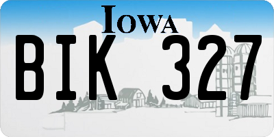 IA license plate BIK327