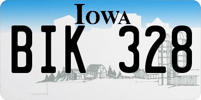 IA license plate BIK328
