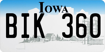 IA license plate BIK360