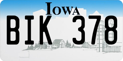 IA license plate BIK378