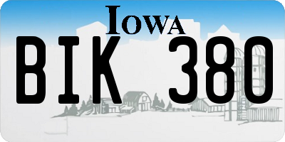 IA license plate BIK380
