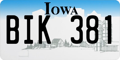 IA license plate BIK381