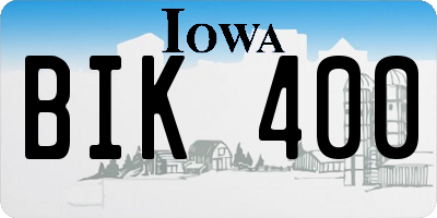 IA license plate BIK400