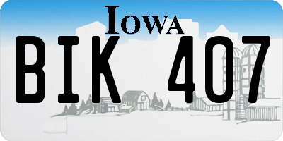 IA license plate BIK407