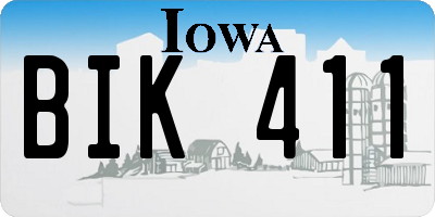 IA license plate BIK411