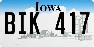 IA license plate BIK417