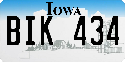 IA license plate BIK434