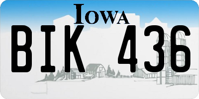 IA license plate BIK436