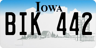 IA license plate BIK442