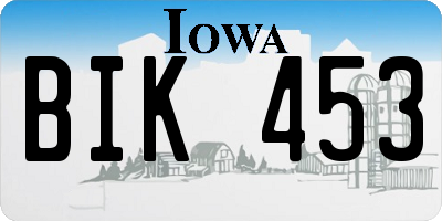 IA license plate BIK453