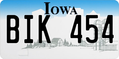 IA license plate BIK454