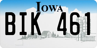 IA license plate BIK461