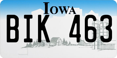 IA license plate BIK463