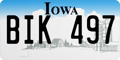 IA license plate BIK497