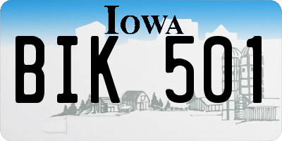 IA license plate BIK501