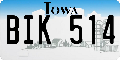 IA license plate BIK514