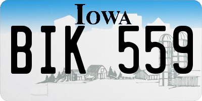 IA license plate BIK559