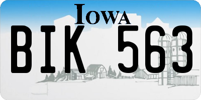 IA license plate BIK563