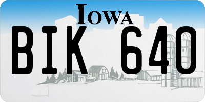 IA license plate BIK640