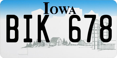 IA license plate BIK678