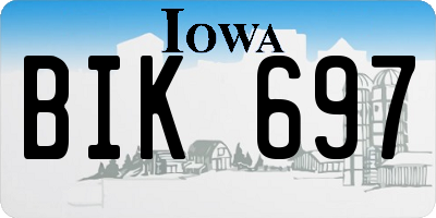 IA license plate BIK697