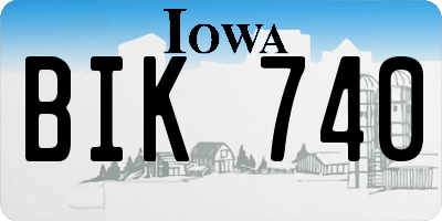 IA license plate BIK740