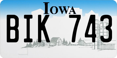IA license plate BIK743