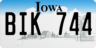 IA license plate BIK744