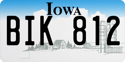IA license plate BIK812