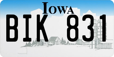 IA license plate BIK831