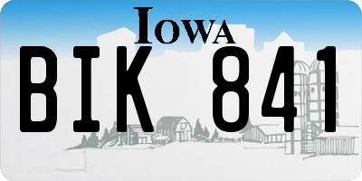 IA license plate BIK841