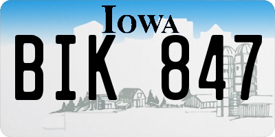 IA license plate BIK847
