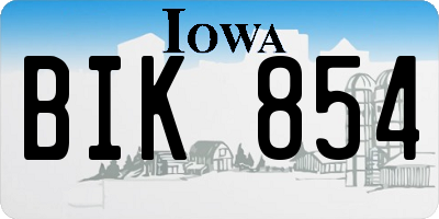 IA license plate BIK854