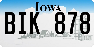 IA license plate BIK878