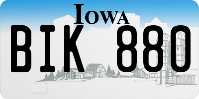 IA license plate BIK880